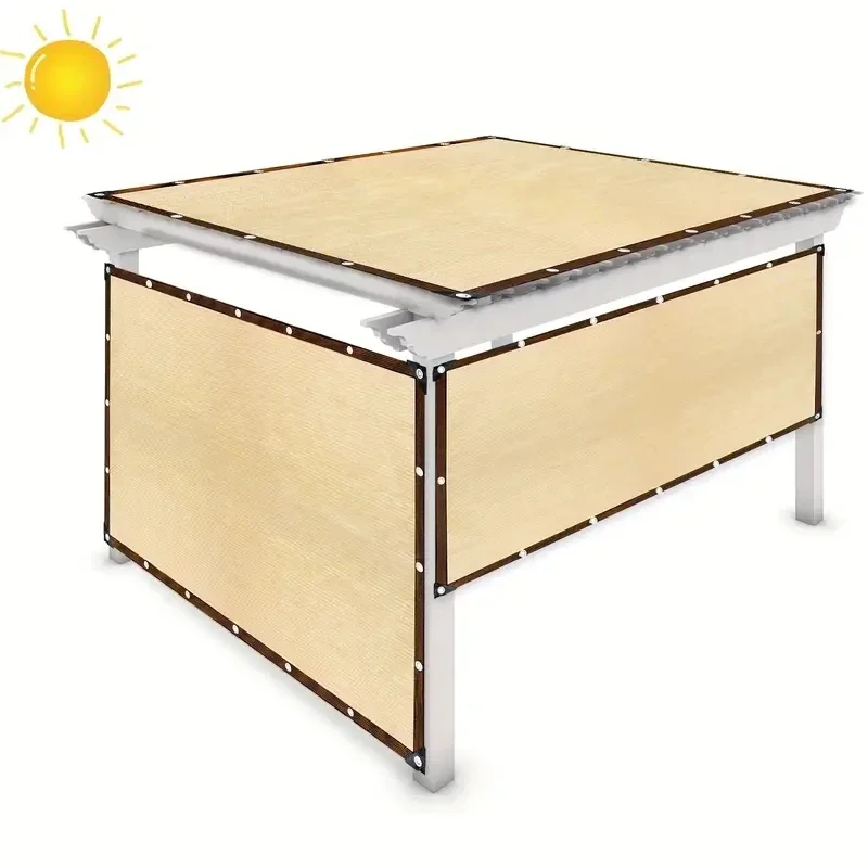 90% затенение HDPE бежевая Солнцезащитная сетка садовый сарай затеняющий парус