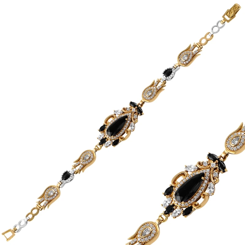 

Серебряный аутентичный браслет с фианитами