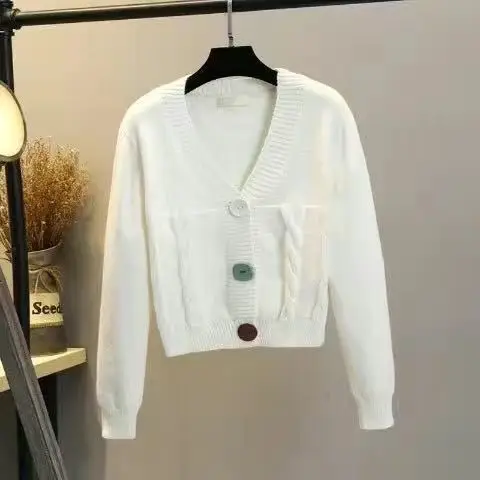 

Women Solid Simple Casual Loose Sweaters Female Knitwear New All-match Soft Basic Sweater Ladies Button Vintage Tops Jumper G28