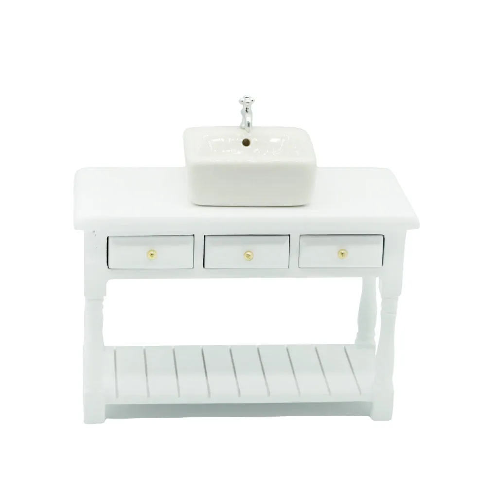 

Мини-домик деревянный стол образовательное украшение масштаб пейзаж ванная комната набор имитация Реалистичная кухонная раковина