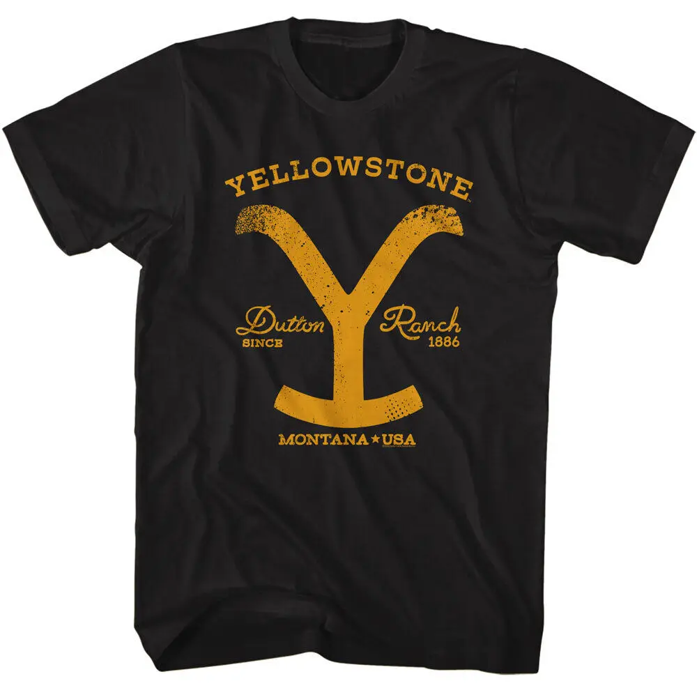 Мужская футболка с Y-образным логотипом Yellowstone TV Show 1886 года в Монтане США