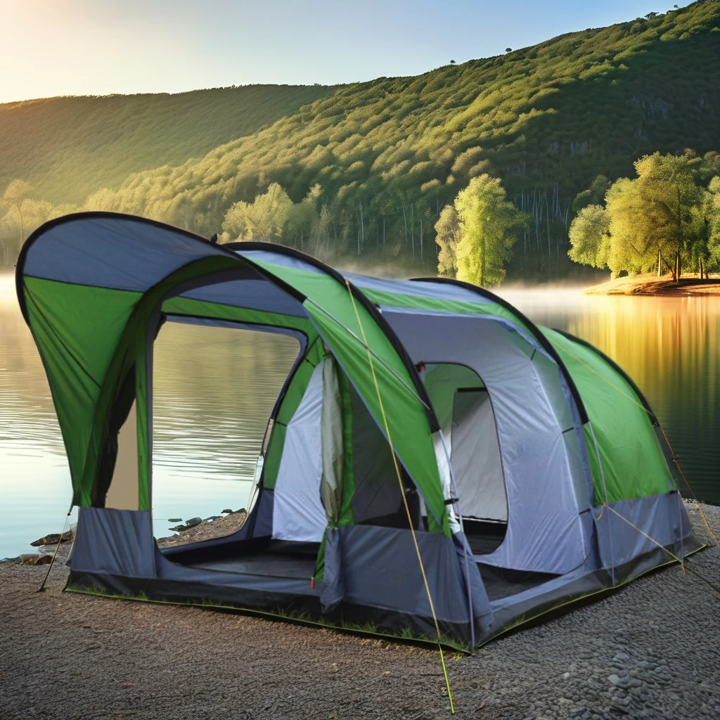 Семейная очень большая туннельная палатка для кемпинга уличные парусиновые