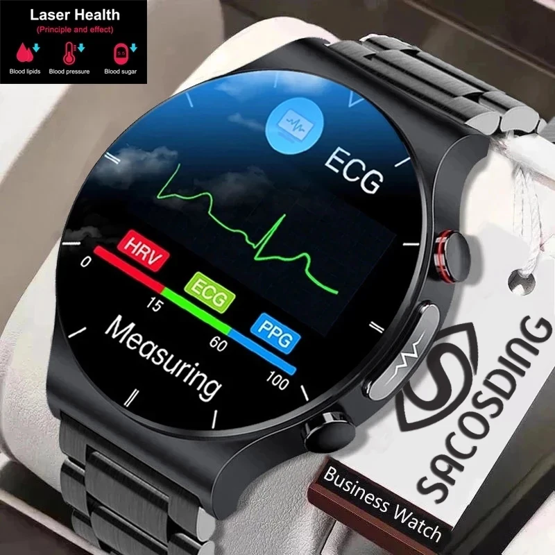 

2022 Laser Treatment Three High Smart Watch Men ECG PPG Heart Rate Blood Pressure Health Tracker Smart Watch For Huawei Xiaomi