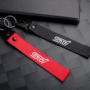 Car Badge Ribbon Lanyard Key chain KeyRings Key Accessories For Subaru forester XV Outback Ascent Legacy Impreza WRX STI BRZ WRC