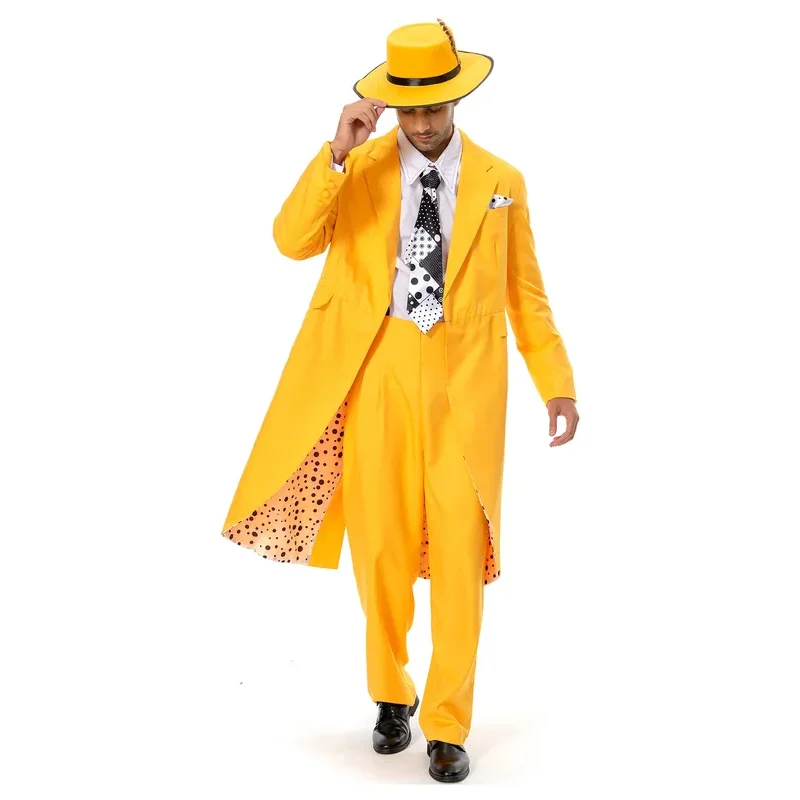 Маска Джима Керри карнавальный костюм мужской желтый наряды на Хэллоуин