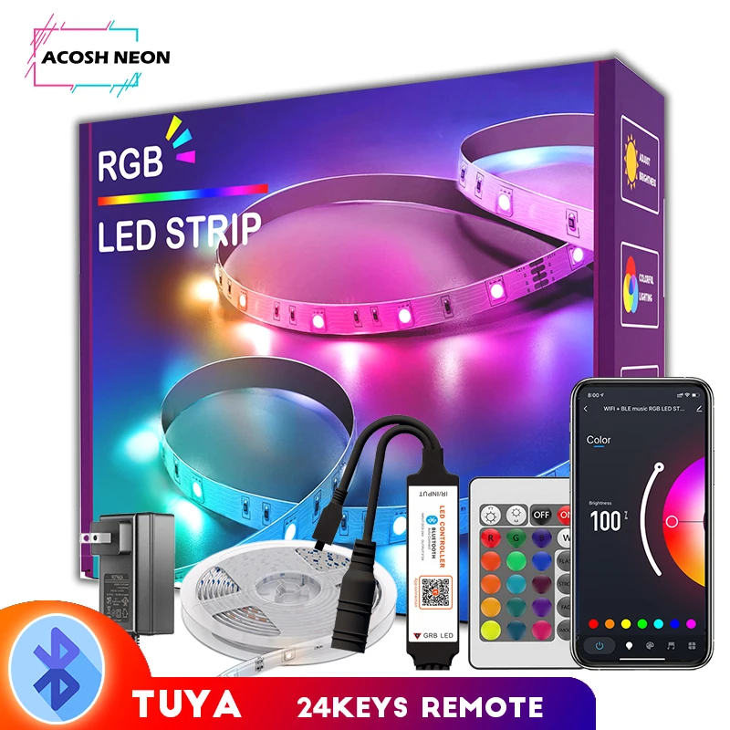 Bluetooth Smart Life led strip lights with remote 18/30/60LEDs/M led rope light color changing led for bedroom Decoration