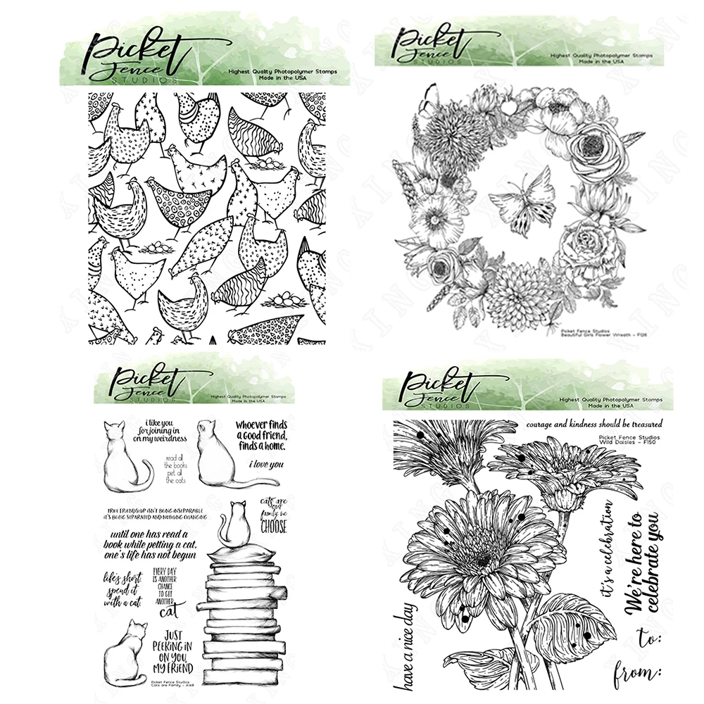 

Valentine's Day Butterfly Flower Chicken Cat Silicone Stamps Scrapbook Diary Decoration Embossing Template 2022 New Arrival