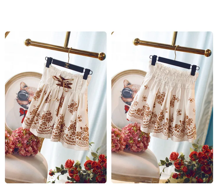 Распродажа юбки с высокой талией Лизы из японской бархатной ленты Флокированным