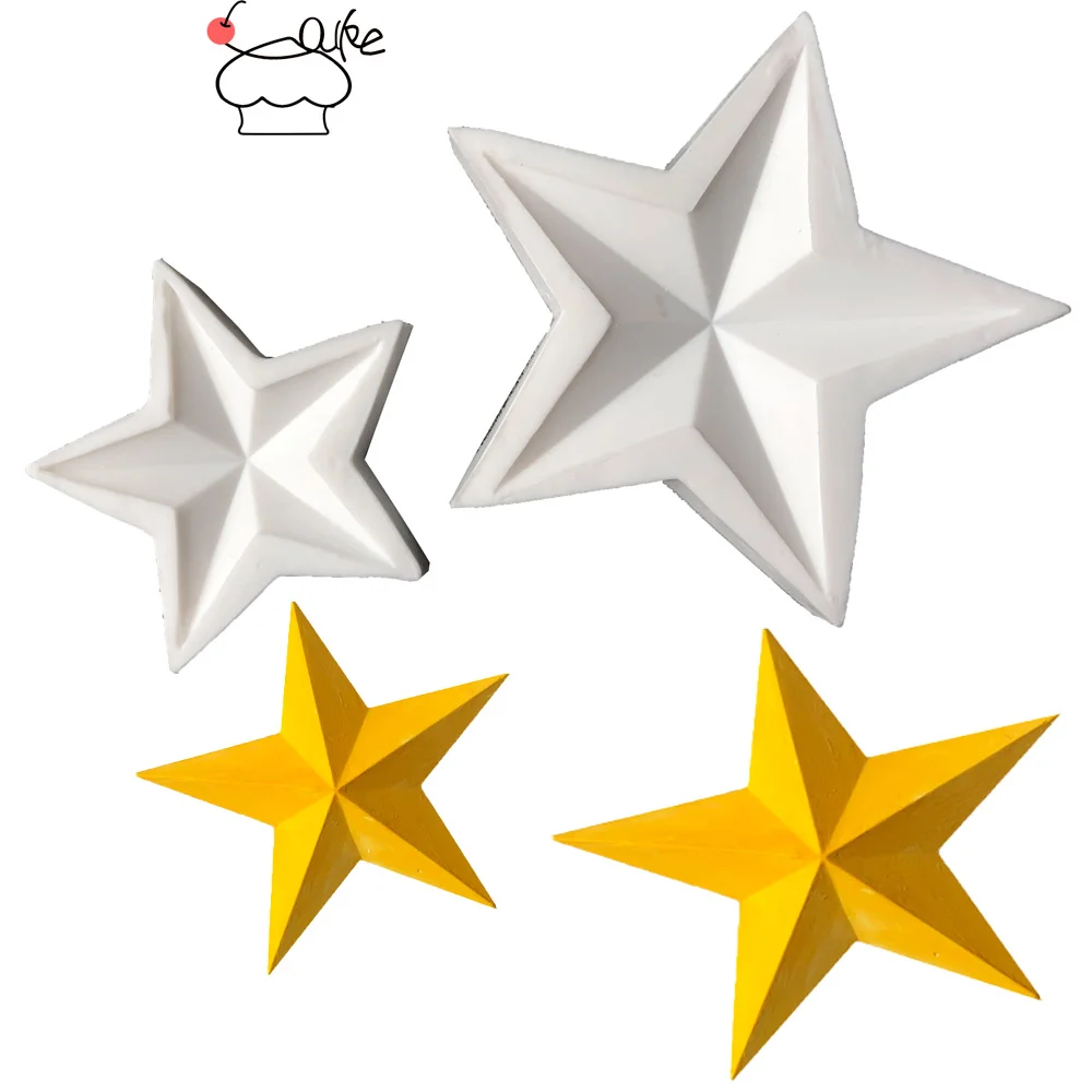 

3D Star Shape Silicone For Mold Diy Epoxy Resin Kitchen Cake Baking Decorating Chocolate Mold Plaster Crafts Star Molding Mold