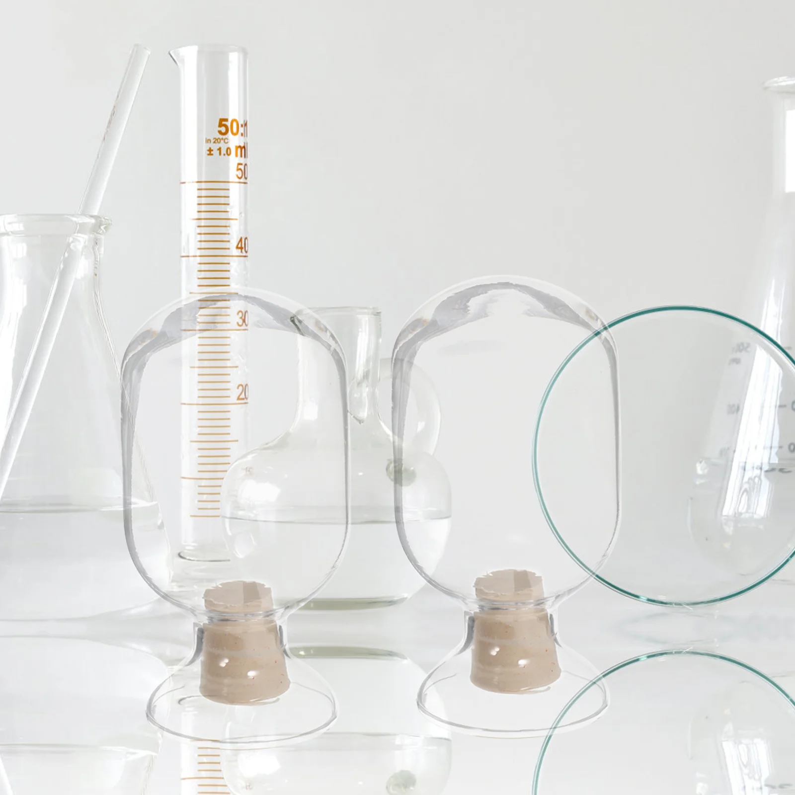 

Practical Round Flat Base Specimen Bottle Powdery Substances Bottle Sample Display Bottle