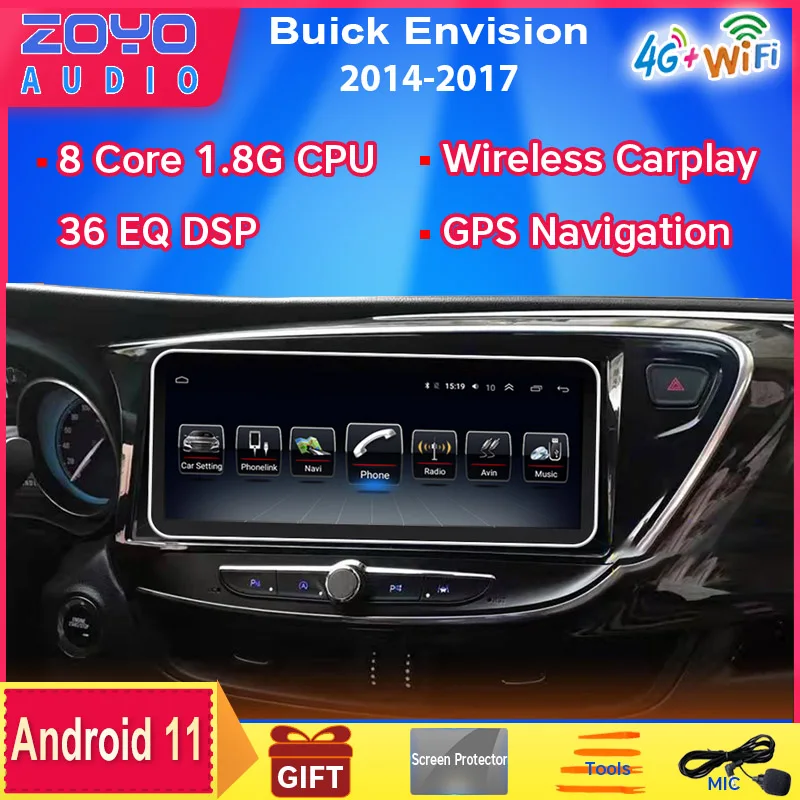 

12,3 дюймовый автомобильный Android 8G 128G радио GPS навигатор плеер для Buick Envision 2014-2021 WIFI 4G Carplay аудио видео без DVD