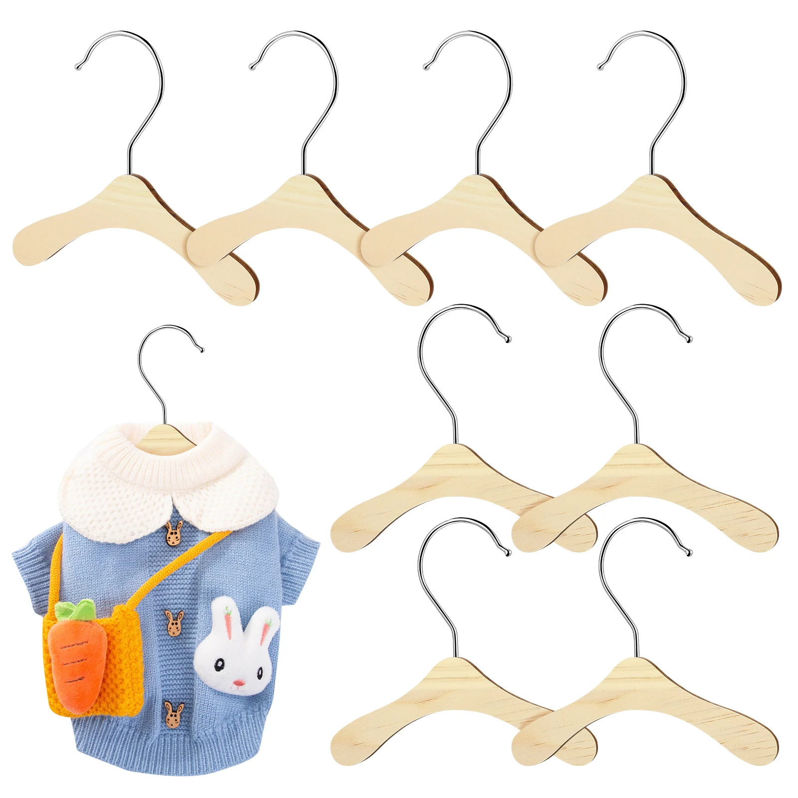 

10 Pcs The Dog Pet Hanger Wooden Hangers Garment Rack Stainless Steel Clothes