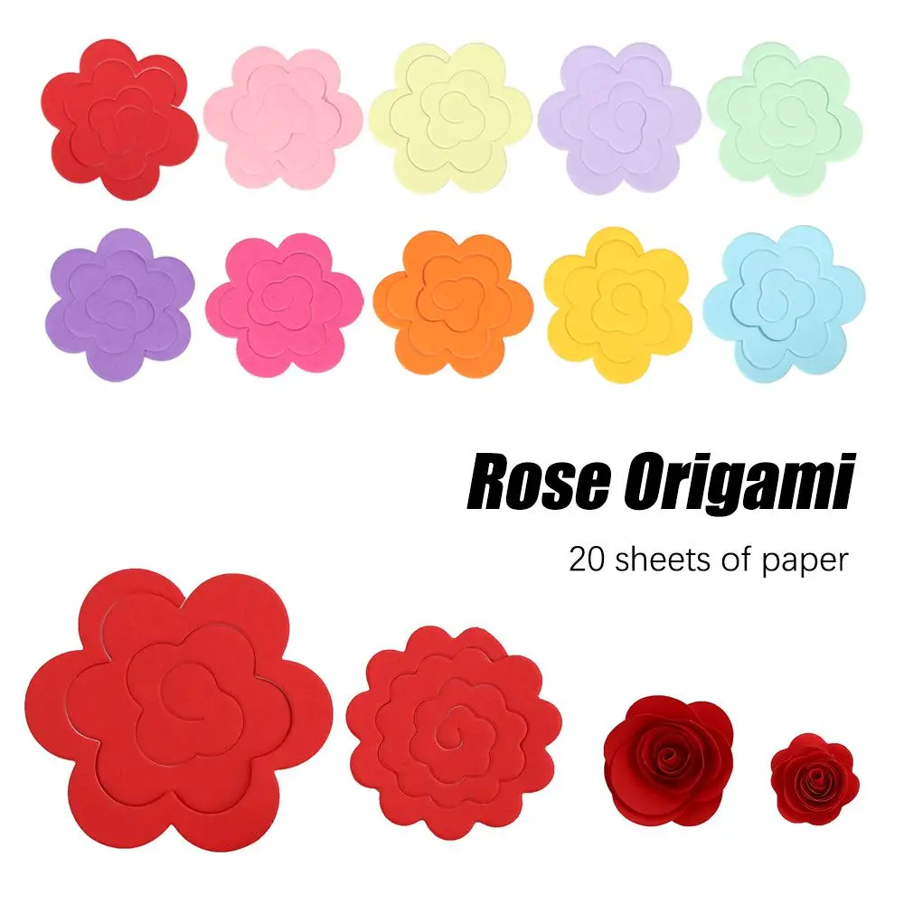 

Colorful Education Tool Manual Material Partially Prepared Products Craft Paper Rose Origami Paper Folding Origami Art