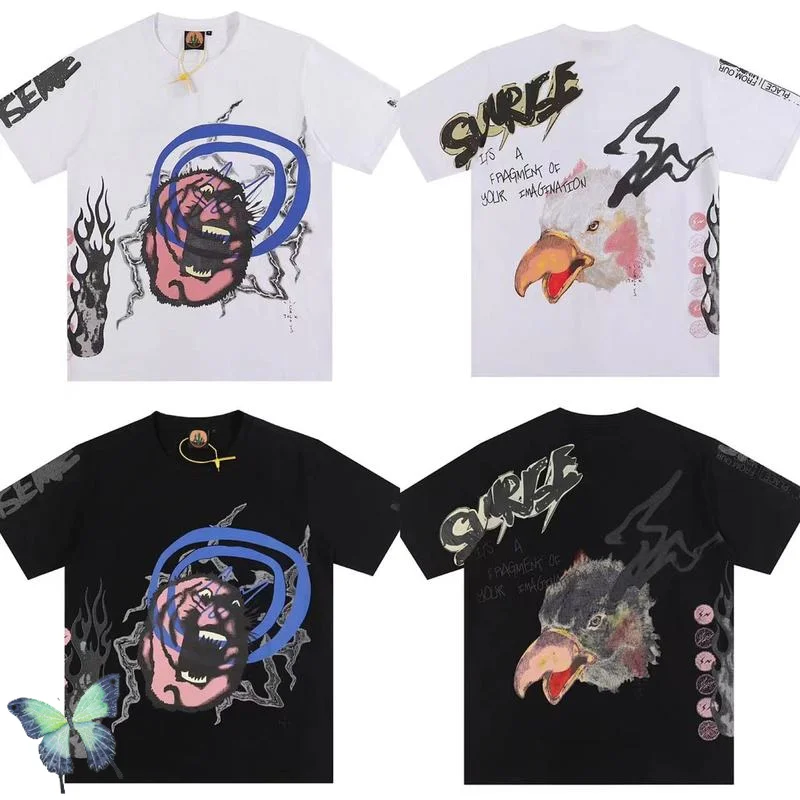 

Scream Wolf Eagle Print Travis Scott Cactus Jack T-shirt