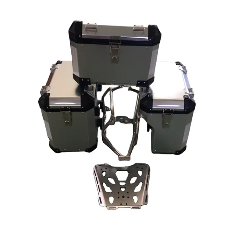 

Aluminum Motorcycle Storage Box Tail Panniers Left And Right Side Boxes No Racks For TRIUMPH TIGER 800 800x 800xc 800xcx