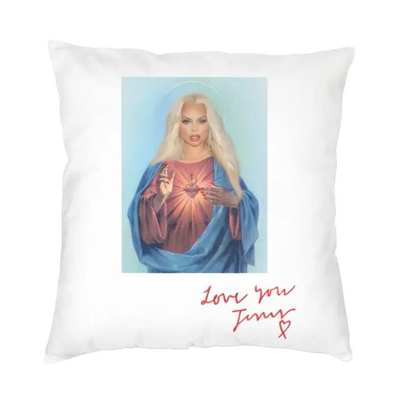 

Наволочка Trisha Paytas с Иисусом на заказ, квадратная наволочка для украшения дома, 3D двухсторонняя наволочка для подушки с принтом плача и мема ...