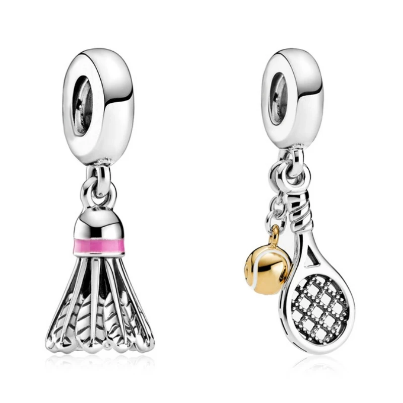 

Pandora's New Fashion Charm Badminton Racquet Pendant Beads Suitable for Original Pandora Women's Bracelets Jewelry Accessories