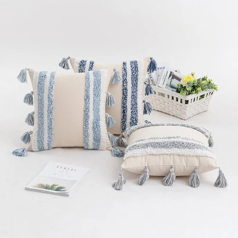 

Boho Throw Pillow Case Nordic Style Morocco Tassel Cotton Cushion Cover For Living Room Sofa Home Decoration 30X50cm 45X45cm