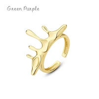 green purple 14k gold fashion drop lava fluid dating rings for women gift simple bohemia real 925 sterling silver fine jewelry