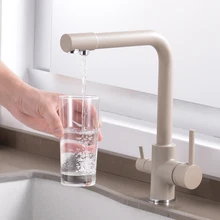 Kitchen Faucet Water with Dot Brass Purifier Faucet Dual Sprayer Drinking Filtered Water Tap Vessel Sink Mixer Tap Torneira
