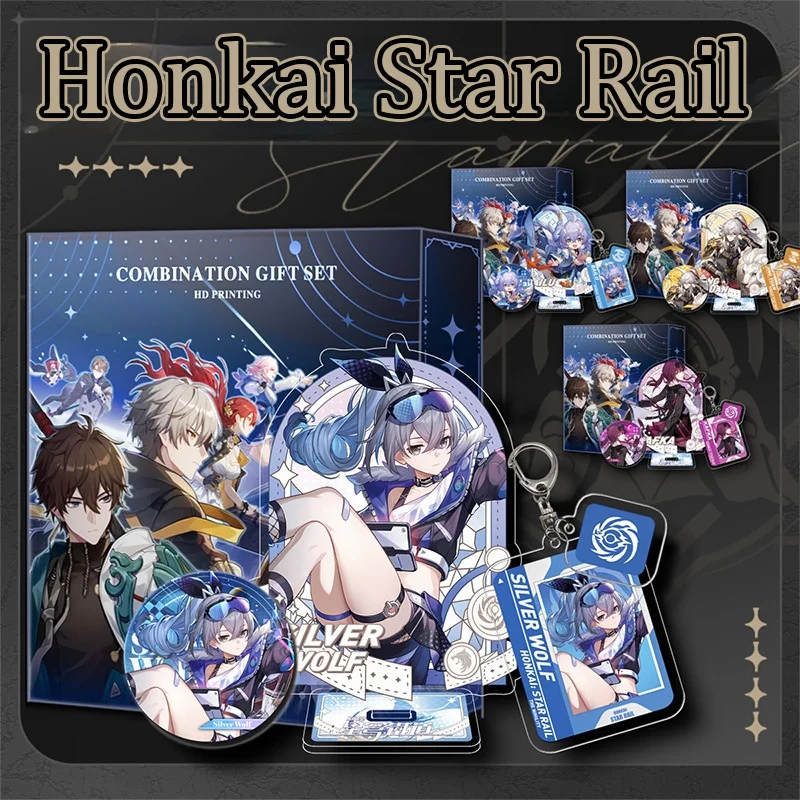 

Honkai Star Rail Theme Gift Box Set Bronya Dan Heng March 7th Seele Welt Silver Wolf Jing Yuan Kafka Anime Game Cosplay Gift