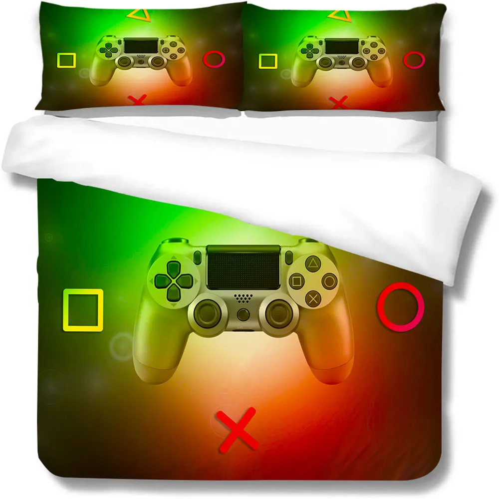 

Green Background Bedding Cover Set with Bedding Pillow Highend 3D Game Handle Printing Duvet Cover Set Newly Fashion