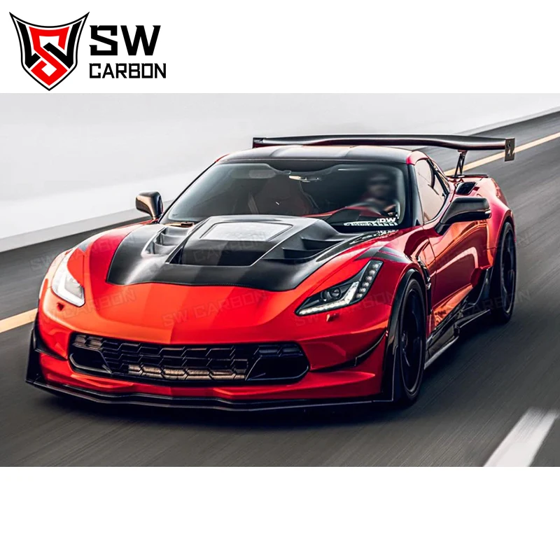 Высококачественное заднее крыло из углеродного волокна в стиле APR для Chevrolet Corvette