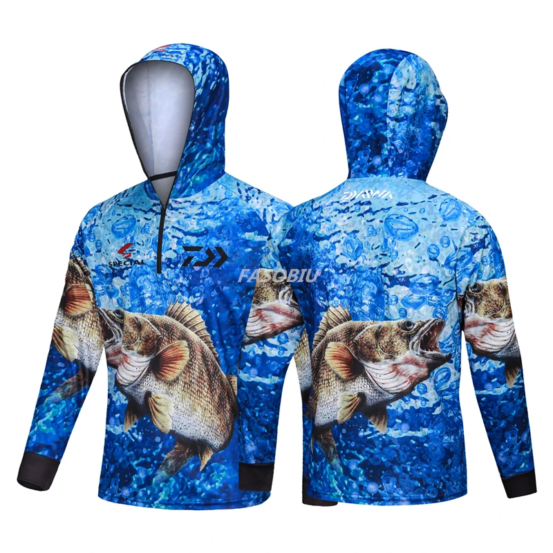 

2023 Summer Outdoor Sports Fishing Clothing Long Sleeve Breathable Stand Collar Fishing Shirt Sunscreen Hiking Clothes