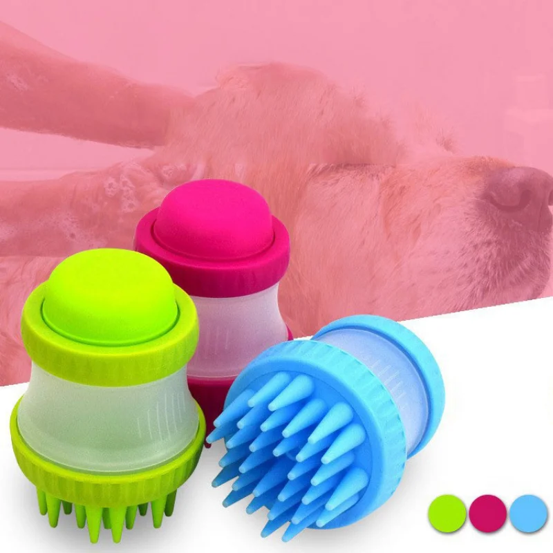 

Soft Silicone Dog Brush Pet Shampoo Massager Bath Brush Bathroom Puppycat Washing Massage Dispenser Grooming Shower Brush