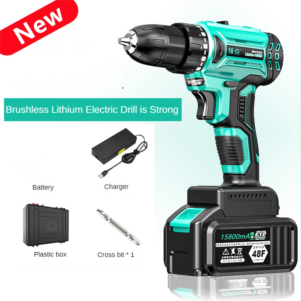 

48Vf Wireless Hand Electric Drill Impact Cordless Lithium Battery Screwdriver For Decorating House Drilling Screws Power Tool