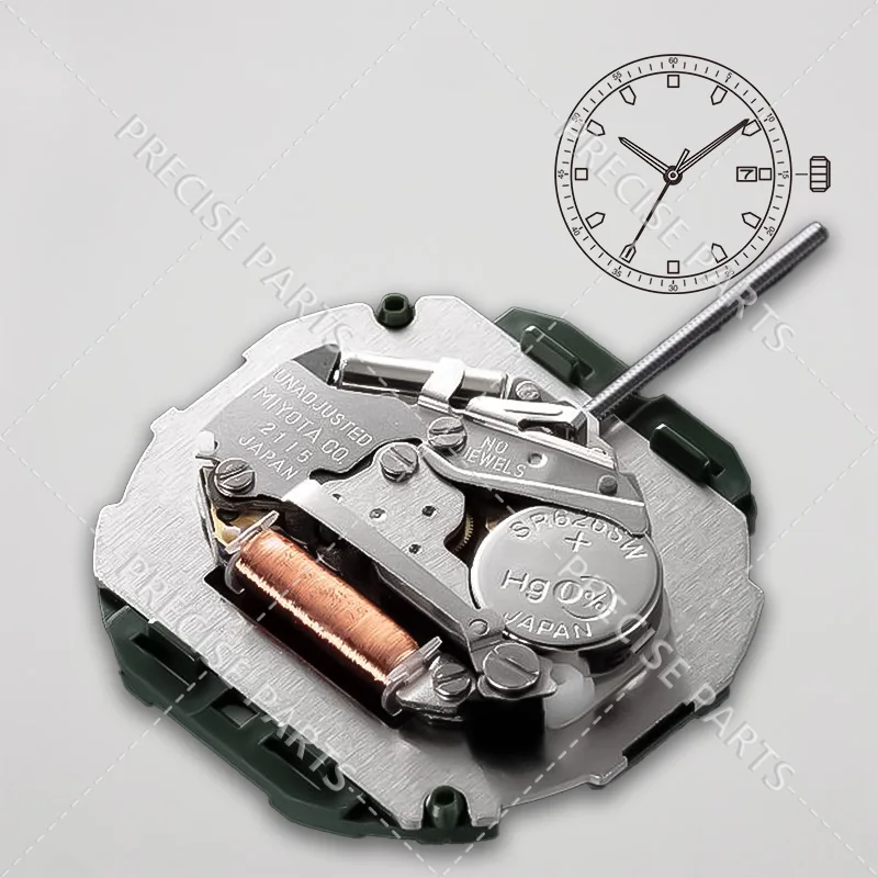 Японский механизм 2115 кварцевый 2115-3 детали для ремонта часов аксессуары с