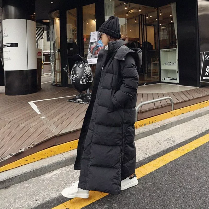New2022 parka Super long jacket female knee winter  jacket woman with thick black coat in winter