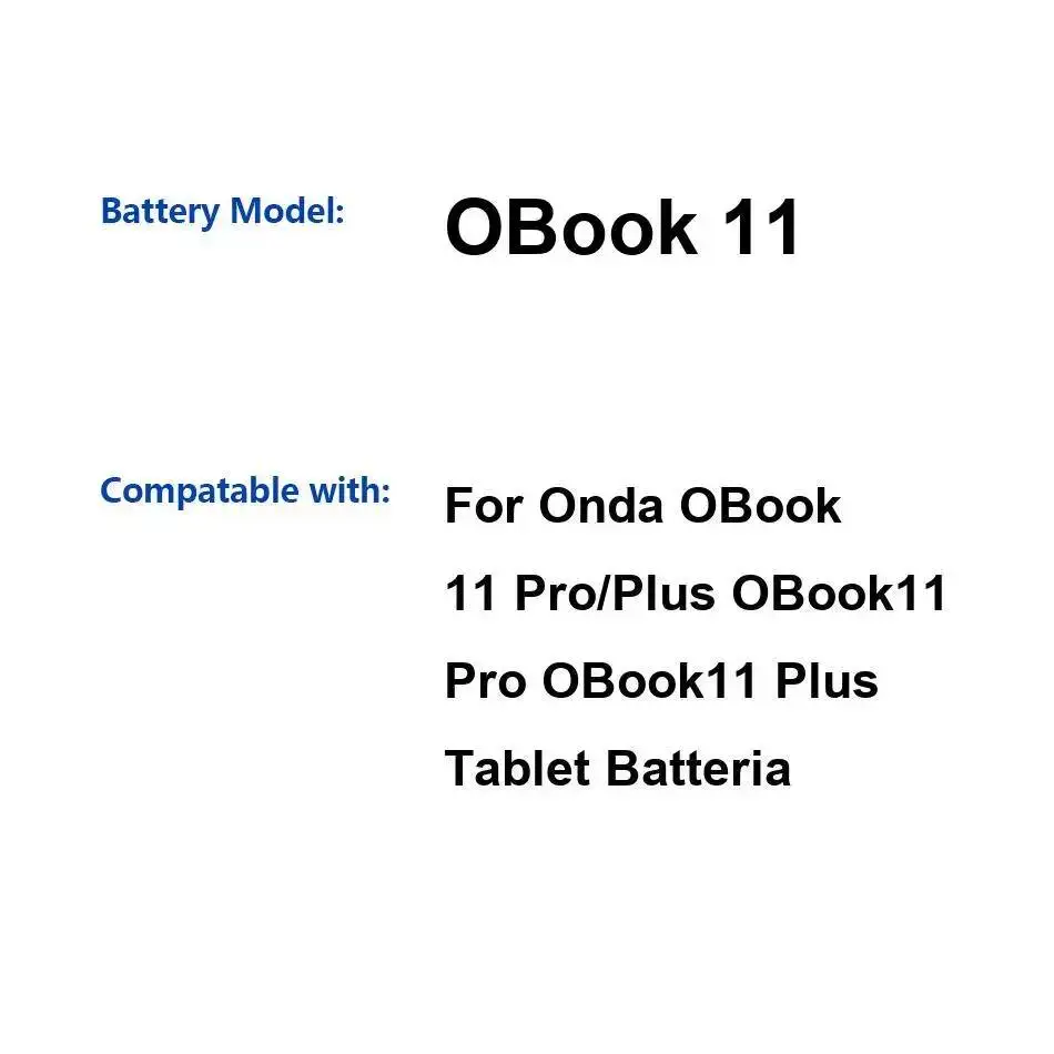 Фото Для Onda Obook 11 Pro Obook 11 Plus: прочная батарея для планшета 10000 мАч №3