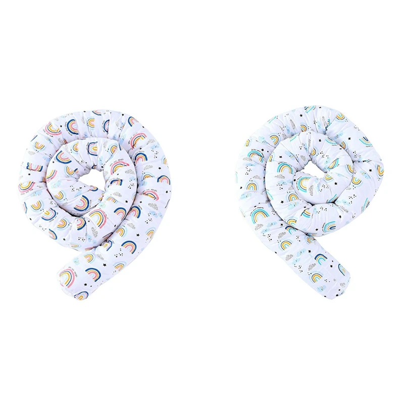 

Детские бамперы для кроватки, моющиеся защитные длинные радужные подушки для новорожденных, украшение детской комнаты