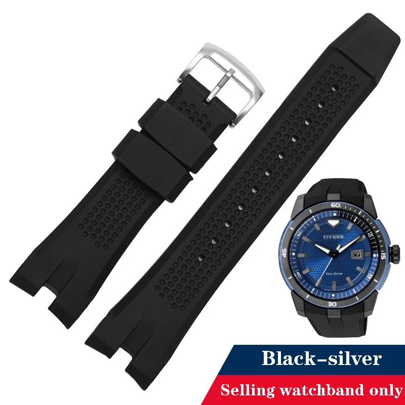 

Watch accessories Band for Citizen AW1475 1476 1477 CA4154 4155 Men strap Sport Sweatproof Durable Silicone Rubber Bracelet