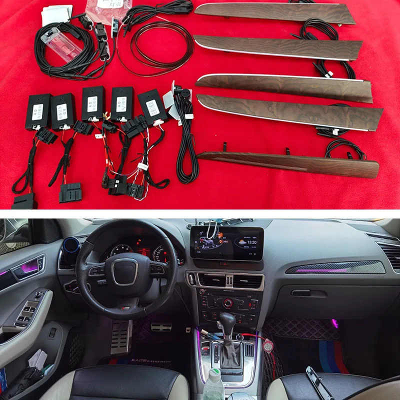 

Super Handsome Car LED Ambient Light for Audi Q5 2010-2016 Decorate Lamp Grain Turbine Air Decorate Lamp Carbon Look