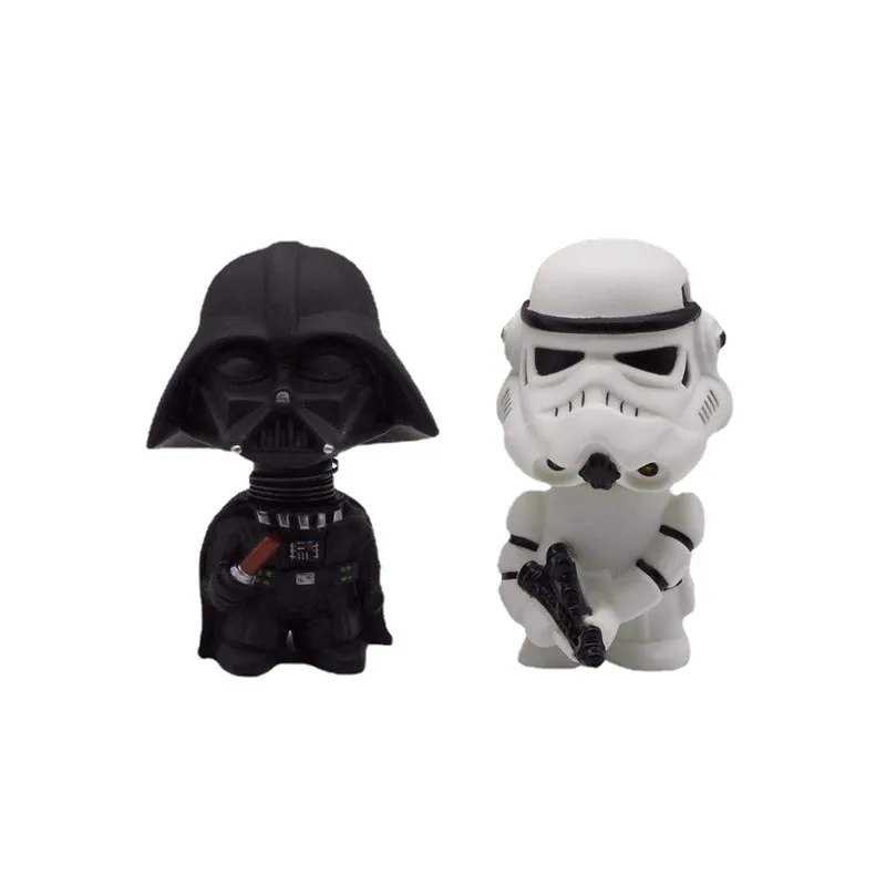 

Disney Star Wars 10cm Darth Vader Stormtrooper Shaking Head Doll Action Figure Model Toys Car Decoration With 3M Glue