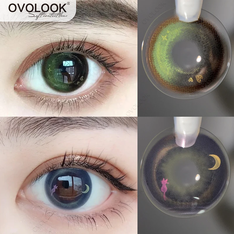 2pcs/pair 10 Tone Contact Lenses Colored Contacts Pupil Lens Colored Lenses for Eyes Beauty Eye Color Lens Yearly  - buy with discount