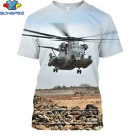 sonspee 3d printing helicopter t shirt fashion casual loose round neck menwomen punk machine hip hop trend street harajuku
