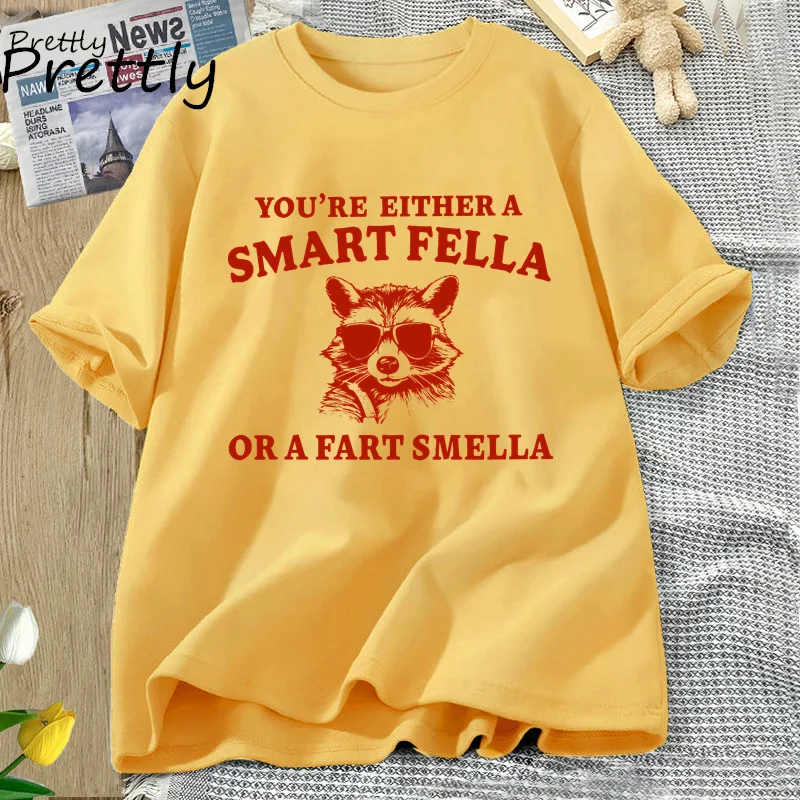Забавная Женская/мужская футболка в стиле смарт-Кот или Фарт Smella с рисунком