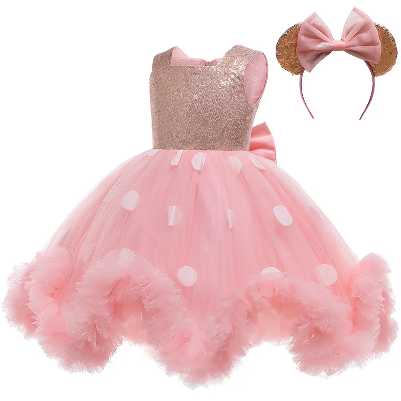 Kids Clothes Baby Girls Minnie Mouse Pink Tutu Dess Toddler Girl Birthday Party Princess Flower Girl Dresses Christmas Halloween