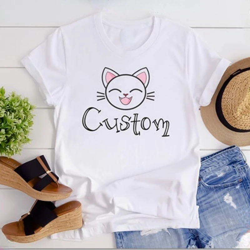 Милые футболки с рисунком кошки большие подходящие ко всему надписью Sorority show ca.