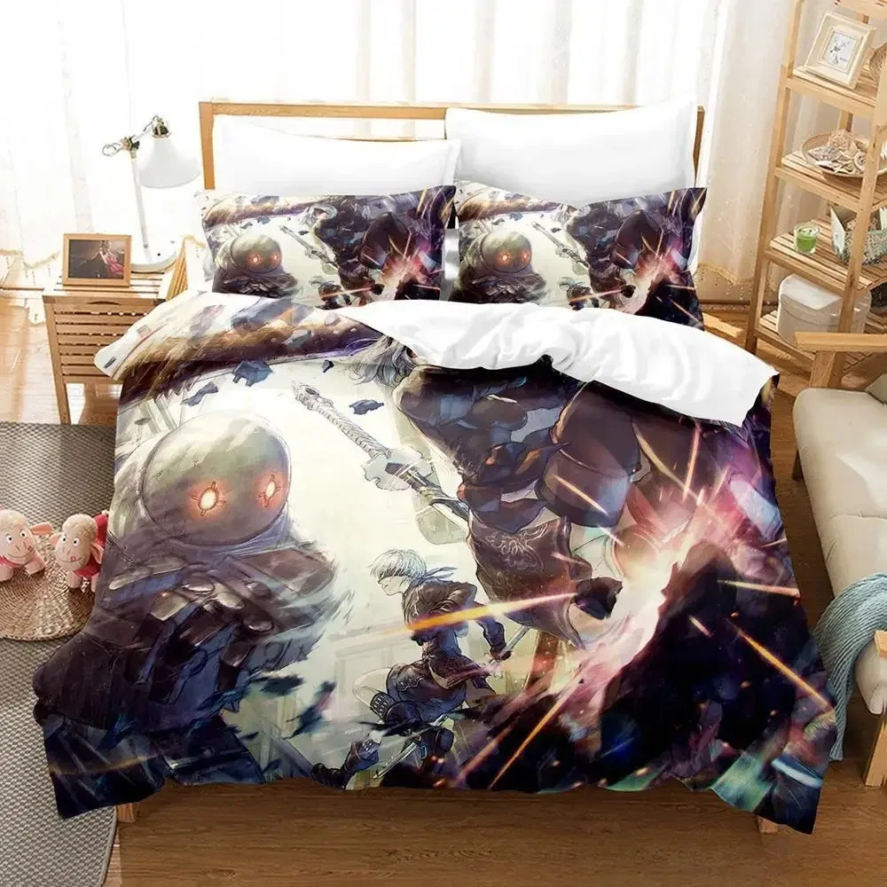 NieR Automata Bedding Set Single Twin Full Queen King Size Bed Adult Kid Bedroom Duvet cover Sets 3D Anime Sheet