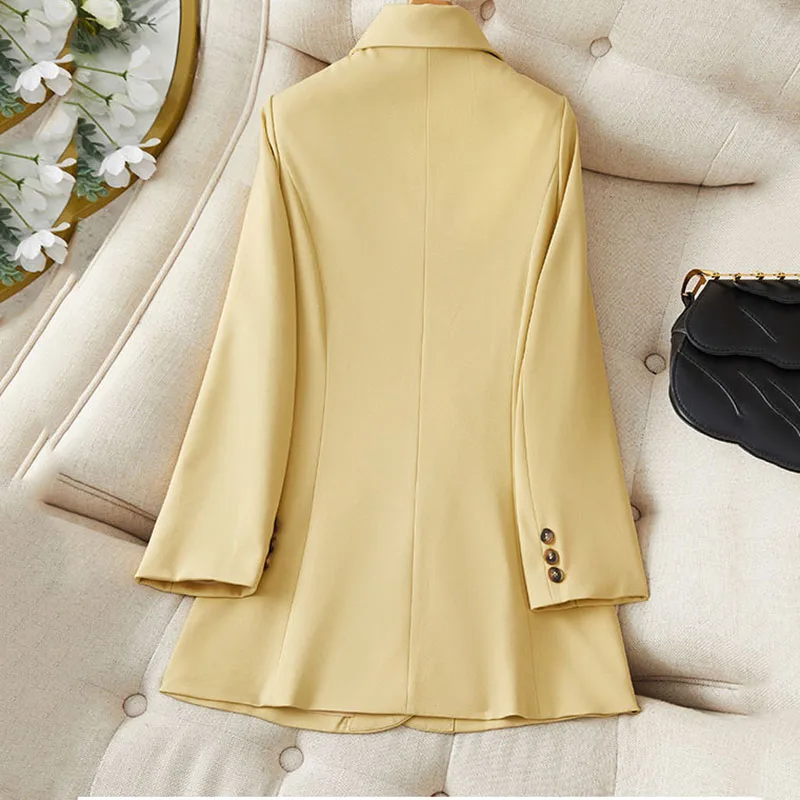 White Suit Women's Coat 2022 New Spring Autumn Korean Long Sleeve Single Breasted Blazers Women Jacket Casual Ladies Blazer Tops