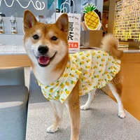 spring summer 100 cotton pineapple pet shiba dress for dog corgi small middle sized poodle cat frenchbull sheltie clothes
