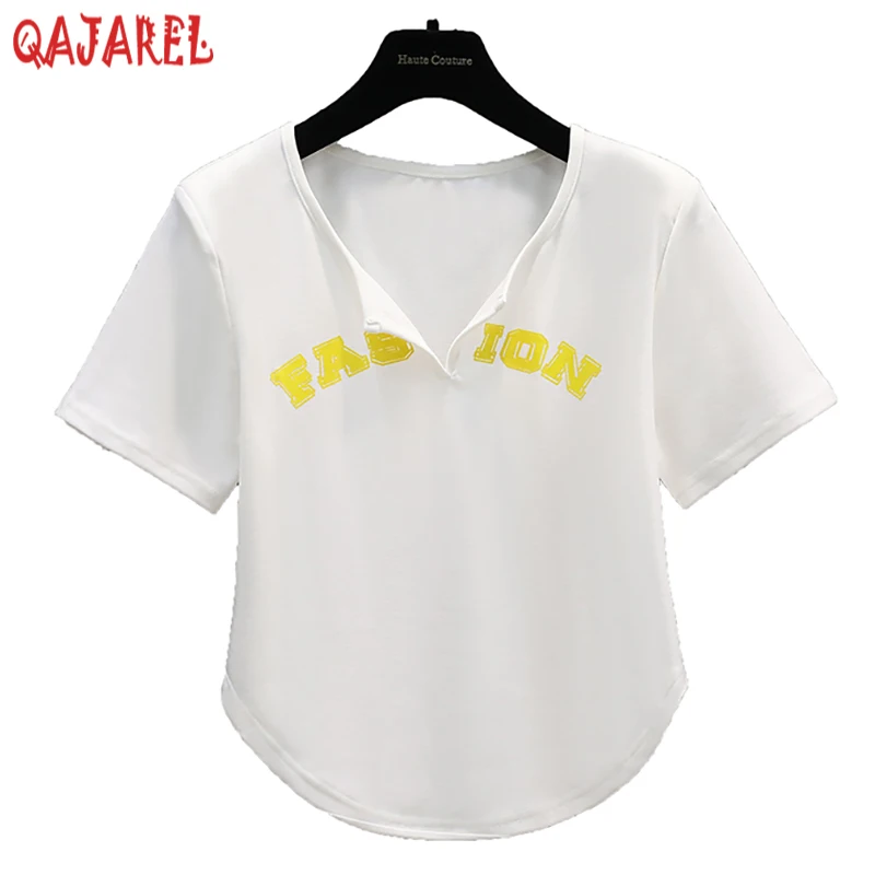 

Summer White Knitted Cotton Print Character T-Shirt Women Korean Elegant Bodycon Top Coats 2023 Short Sleeve Casual Top Shirts