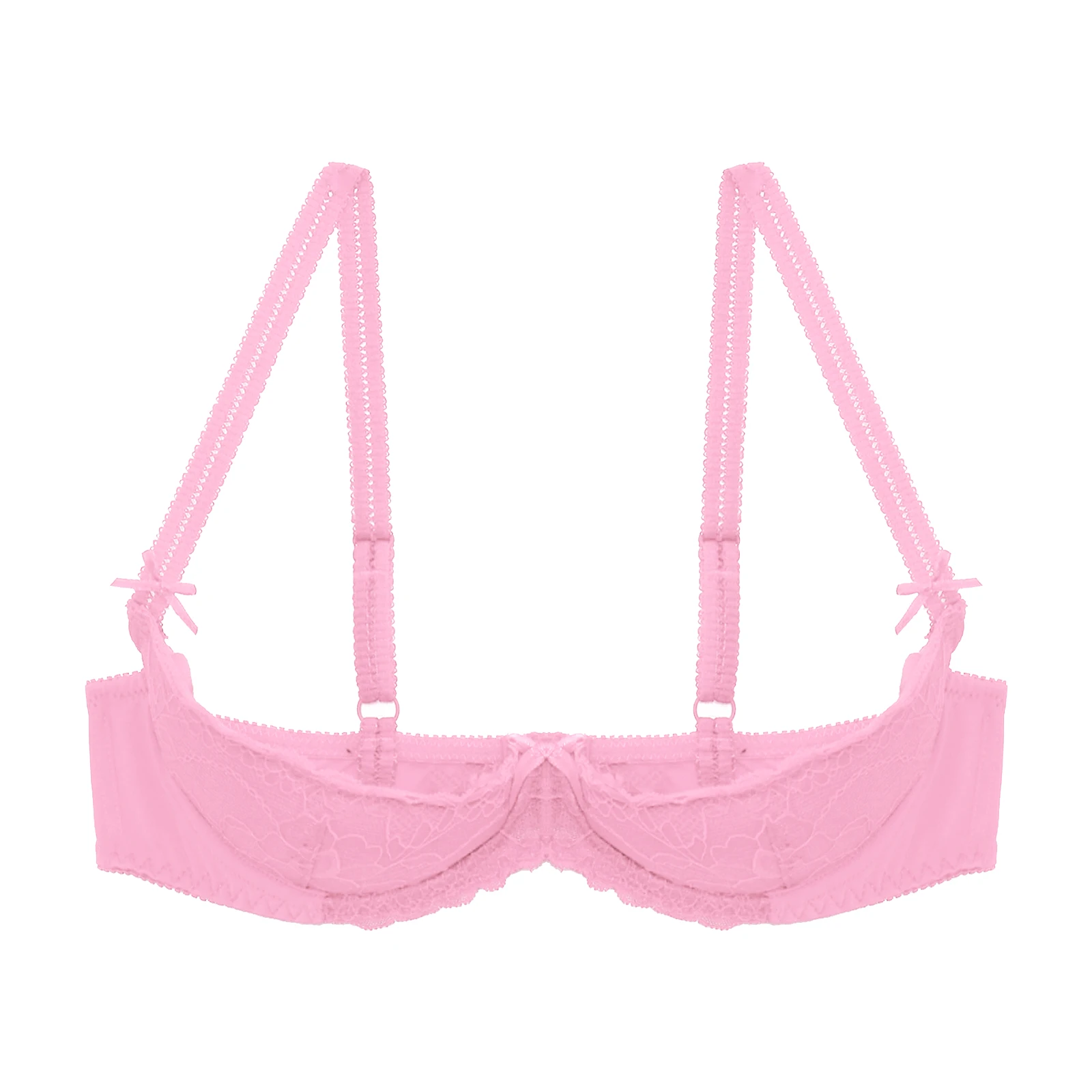 Sexy Womens 1/2 Cup Push Up Underwire Lace Bra Lingerie Adjustable Strap Open Cups Bras Top Underwear Woman's Braltte Intimates