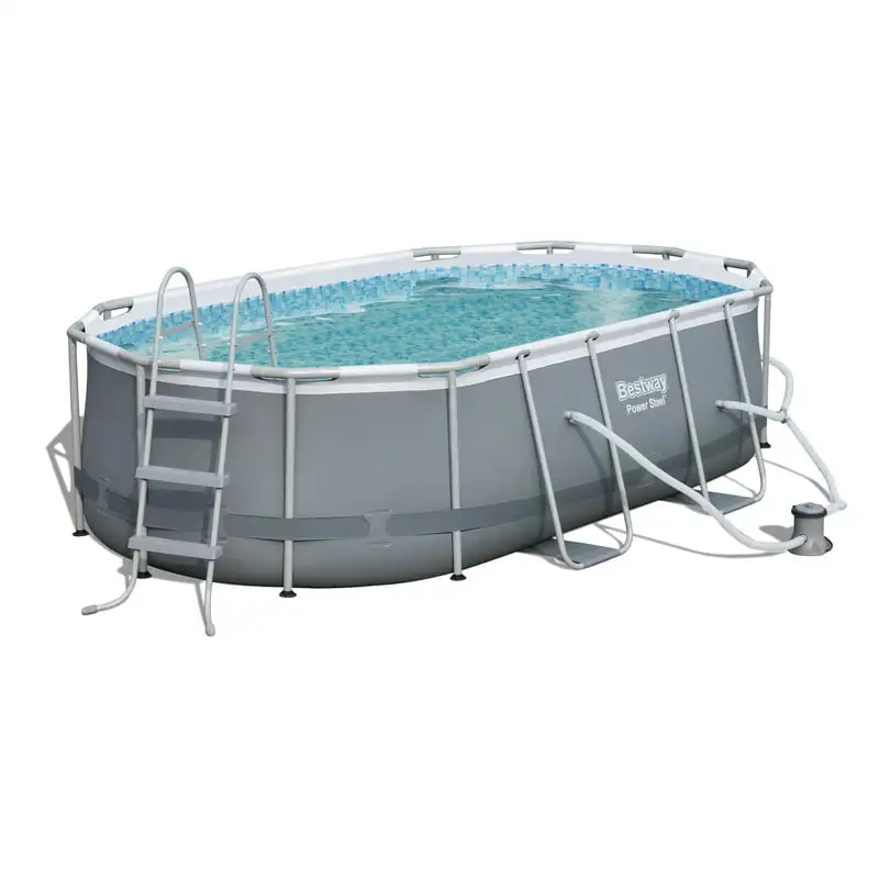 

Steel 14' x 8'2" x 39.5" Oval Pool Set