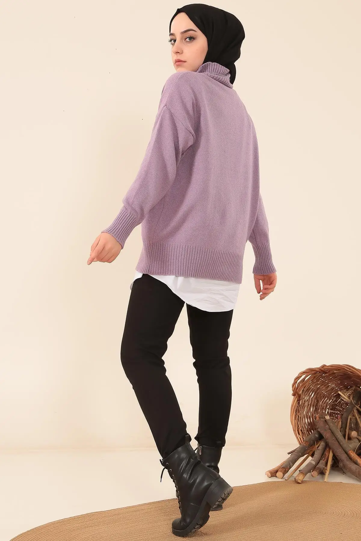 

Half Fisherman Sweater Presser Women Muslim Sweater
