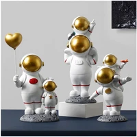 creative kids gift resin spaceman sculpture nordic parent child astronaut figure statue educational toys desktop home decoration